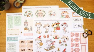 Cozy Cat Journal Printables | Cat Collage Club December '23