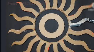 SUN CRAFT  IDEAS// CARDBOARD CRAFT// HOW TO MAKE A  SUN BY CARDBOARD//ROOM DECOR IDEA