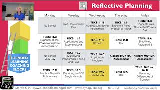 Blended Learning Coaching Blocks Reflective Planning