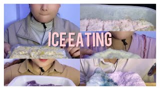 Her solo bites only| Ice ASMR frozen freezer eating #icebites #asmreating #iceasmr