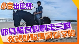 【#小豪出任務】奧運馬術比賽你也可以當一日選手! 初階浪漫馬術體驗海灘看夕陽@來去CHECKIN