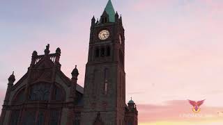 Stock drone footage - Derry Guildhall reveal