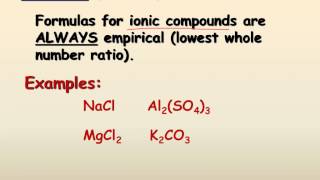 Empirical and Molecular Formulas