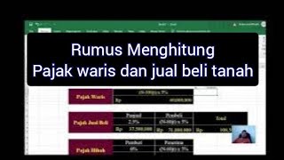 Rumus Otomatis Menghitung Pajak Waris, Hibah, Jual Beli