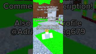 Giving away FREE ROBUX To #1 MOST COINS in My NEW ROBLOX PLATFORMER GAME #shorts #roblox #freerobux