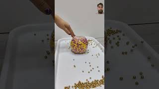 Tower of Gold and Plastic Beads Oddly Satisfying 💫📿#satisfying #shorts #viral_video #beads #asmr