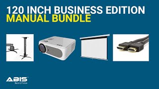 120" Manual Projector Screen & Projector Bundle for Business - Complete Set