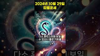 2024년 10월 29 용띠, 뱀띠 오늘의운세 !! #오늘의운세 #띠별운세 #운세 #쇼츠운세 #행운 #쇼츠 #용띠운세 #뱀띠운세  #shorts