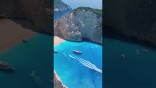 Navagio beach in Greece 🇬🇷 One of the most popular tourist spots in the world#travel 🔭🎉