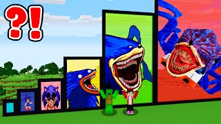 The EVOLUTION of SONIC.EXE in portals JJ and Mikey! Challenge from Maizen!