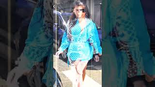 Kim Kardashian 's bleu outfit#fashion #beauty #chic #short♥️❤️