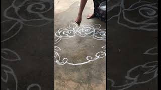 Welcome rangoli with roses