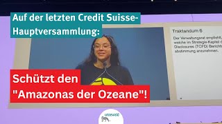 Auf der letzten Credit Suisse Hauptversammlung: Zerstörung eines Paradieses