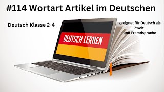 Wortart Artikel im Deutschen Homeschooling Onlineunterricht