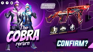 Upcoming event in free fire | Cobra mp40 return | cobra bundle return | Free fire new event