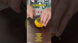 Satisfying cutting Persimmon with sounds #satisfying #cuttingskills #asmr #persimmon #shorts