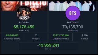 UR Cristiano  vs BTS  live subcount