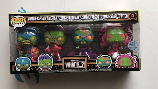 Marvel What If…? Zombie Funko pop! Blacklight 4 pack review