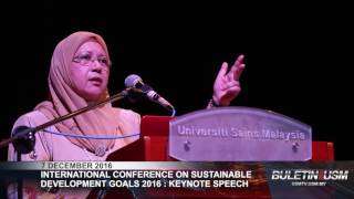 International Conference On Sustainable Development Goals 2016 : Keynote Speech