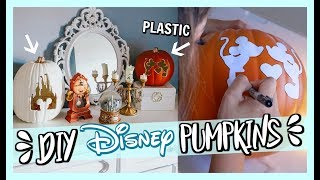 DIY DISNEY PUMPKINS! HOW TO CARVE PLASTIC PUMPKINS