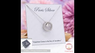 Kalung dan Gelang Swarovski Creativity Circle Set Perak Asli Silver 925 Lapis Emas Putih