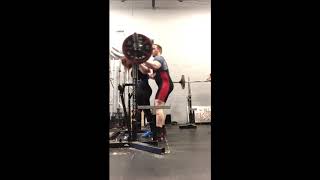 Squat, two singles, RPE 8, 127.5 kg