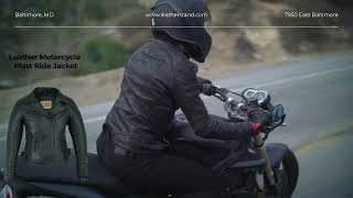 Womens Leather Motorcycle Must Ride Jacket