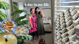 Nepali Daily Vlog] Ate MOMO After Months! Mom Trying A Wig!