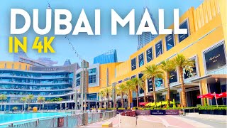 DUBAI MALL Walking Tour in 4K| World’s Largest Shopping Mall |Largest Indoor Aquarium| Burj Khalifa