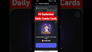 Today 14 Sept Daily Combo Card | Hamster Kombat Daily Cipher Code | hamster Combo Today 14 September