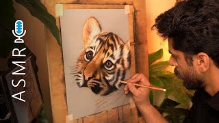 Drawing Cute Baby Tiger | Satisfying Process