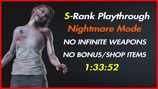 S Rank Nightmare Mode FULL Playthrough - Resident Evil 3 Remake - NO INFINITE WEAPONS/SHOP ITEMS