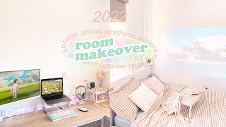 cozy room makeover 2022 🍡  painting my walls, organisation, desk setup (pastel, pinterest-inspired)