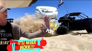 STUCK!!! In Pismo EVOLUTION POWERSPORTS LAUNCH CONTROL SAVES us Had to get the RZR TURBO S RIP IN