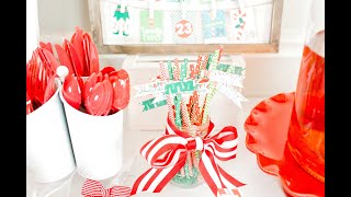 Elf Christmas Straw Flags