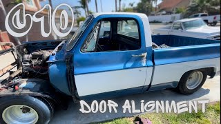 C10 DOOR ALIGNMENT REPLACING DOOR HINGE PINS