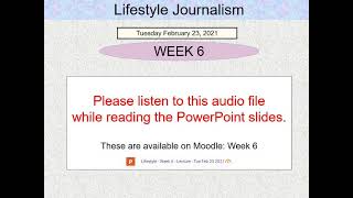 Lifestyle - Week 6 - Lecture