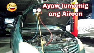 ayaw lumamig ang Aircon #freon134a #car #airconditioning