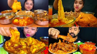 ASMR; EATING SPICY*MUTTON FAT CURRY,MUTTON/CHICKEN CURRY,FISH CURRY,RICE EATING CHALLENGE MUKBANG 2X