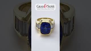 AGL Certified Striking Blue Gem Tanzanite 9.52 Carat Diamond Ring | Gray & Sons Jewelers