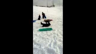 funny as hell sledding fail