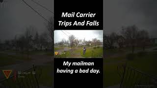 Mail Carrier Trips And Falls Caught On Ring Camera | Doorbell Camera Video