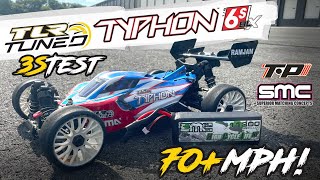 TLR Tuned Typhon | NEW Motor TP4050 3S Test Pass | 74mph!! #arrmatyphon #tpmotors #castlecreations