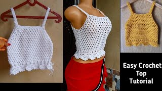 Easy crochet tank top tutorial / Crochet Top Tutorial / Crochet granny stitch top