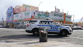 Empty Streets Coney Island   NYC COVID Lockdown Stock Footage