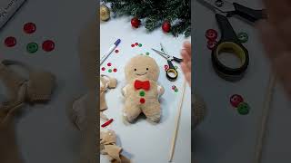 DIY Gingerbread Man Plushie 🌟 #shorts #christmas #sewingprojects