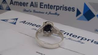 AAE 3411 African Neelam (Sapphire) 925 Chandi Ring