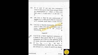 Advanced Abstract Algebra-I Question Paper M.Sc. Mathematics CRSU