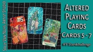 Altered Playing Card Challenge, Creating Cards #5 thru 7