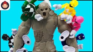 Imaginext Power Rangers Battle New Power Rangers Movie Smash And Bash Putty Toy - Unboxing Video